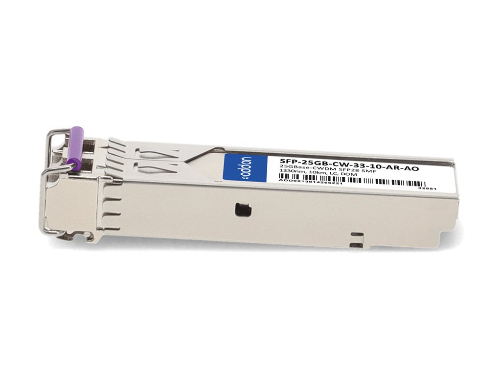 AddOn - SFP28 transceiver module - 25GbE - 25GBase-CWDM - LC single-mode - up to 6.2 miles - 1330 nm - TAA Compliant -