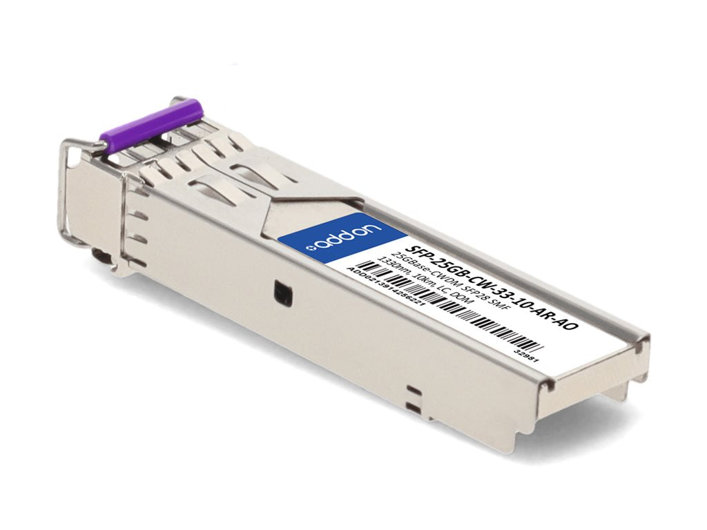 AddOn - SFP28 transceiver module - 25GbE - 25GBase-CWDM - LC single-mode - up to 6.2 miles - 1330 nm - TAA Compliant -