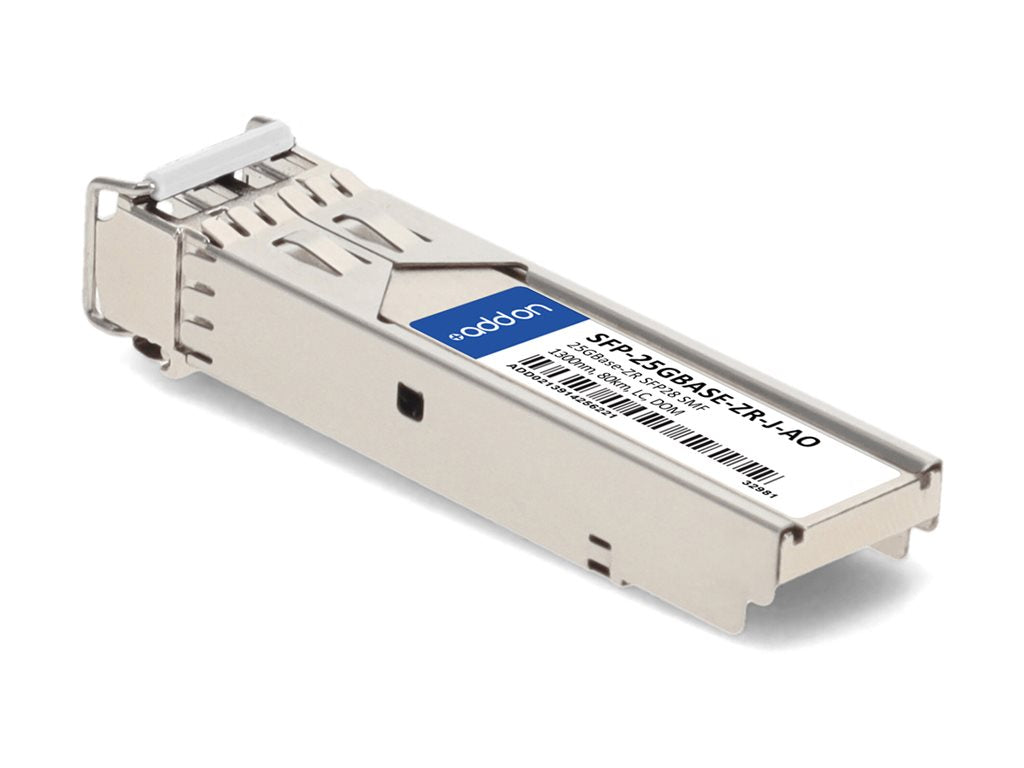 AddOn - SFP28 transceiver module - 2.5GbE - 25GBase-ZR - LC single-mode - up to 49.7 miles - 1300 nm - TAA Compliant SFP-25GBASE-ZR-J-AO