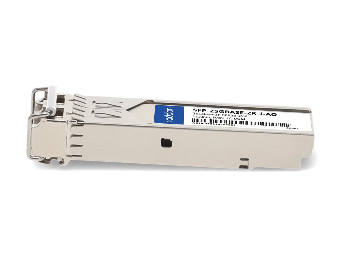 AddOn - SFP28 transceiver module - 2.5GbE - 25GBase-ZR - LC single-mode - up to 49.7 miles - 1300 nm - TAA Compliant SFP-25GBASE-ZR-J-AO
