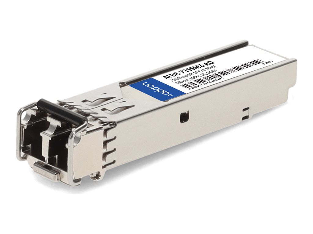 AddOn - SFP28 transceiver module (equivalent to: Avago AFBR-735SMZ) - 25GbE, 10GbE - 25GBase-SR, 10GBase-SR - LC multi-mode - AFBR-735SMZ-AO