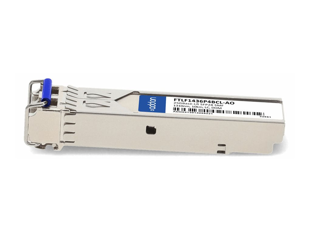 AddOn - SFP28 transceiver module (equivalent to: Finisar FTLF1436P4BCL) - 25GbE - 25GBase-LR - LC single-mode - up to