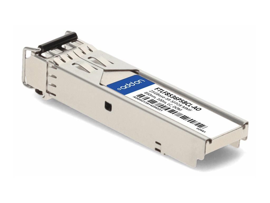 AddOn - SFP28 transceiver module (equivalent to: Finisar FTLF8536P5BCL) - 10GbE, 25GbE - 10GBase-SR, 25GBase-SR - LC