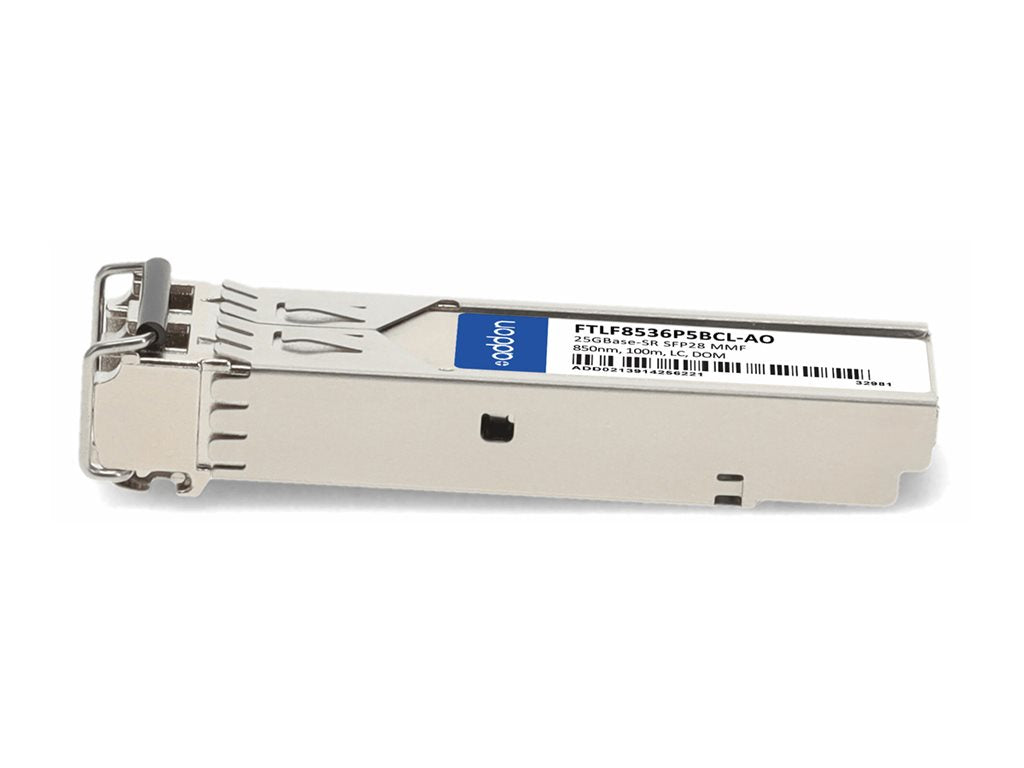 AddOn - SFP28 transceiver module (equivalent to: Finisar FTLF8536P5BCL) - 10GbE, 25GbE - 10GBase-SR, 25GBase-SR - LC