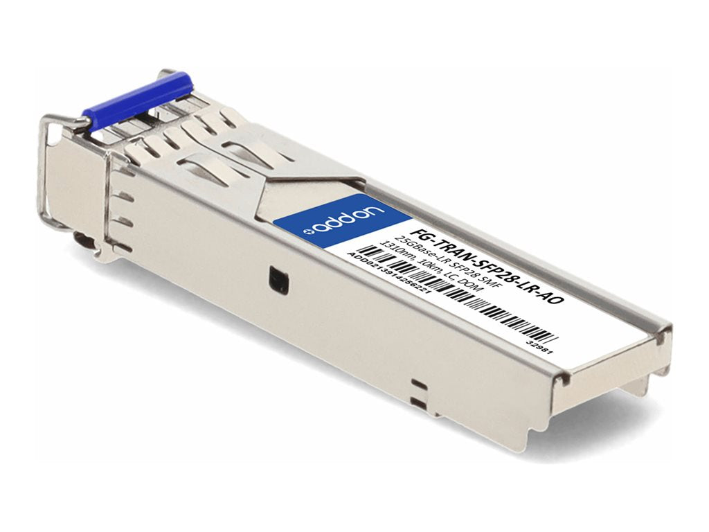 AddOn - SFP28 transceiver module (equivalent to: Fortinet FG-TRAN-SFP28-LR) - 25GbE - 25GBase-LR - LC single-mode - up to 6.2 FG-TRAN-SFP28-LR-AO