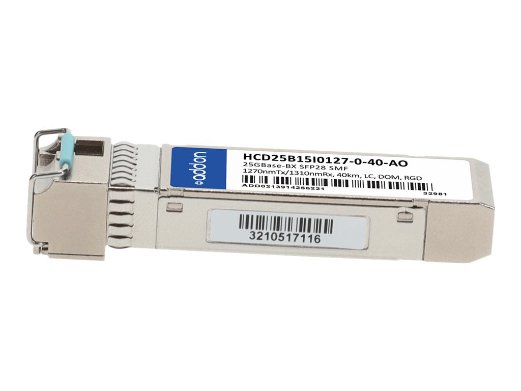 AddOn - SFP28 transceiver module (equivalent to: Fujitsu HCD25B15I0127-0-40) - 25GbE - 25GBase-BX - LC single-mode - up