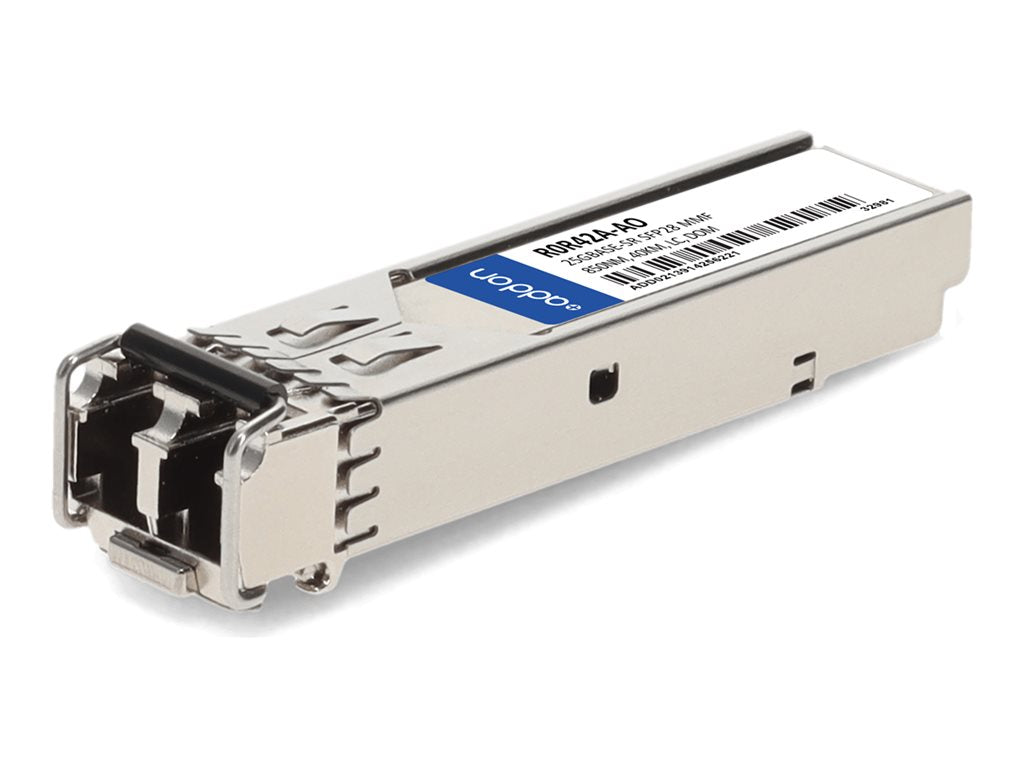 AddOn - SFP28 transceiver module (equivalent to: HP R0R42A) - 25GbE - 25GBase-SR - LC multi-mode - up to 131 ft - 850 nm - TAA R0R42A-AO