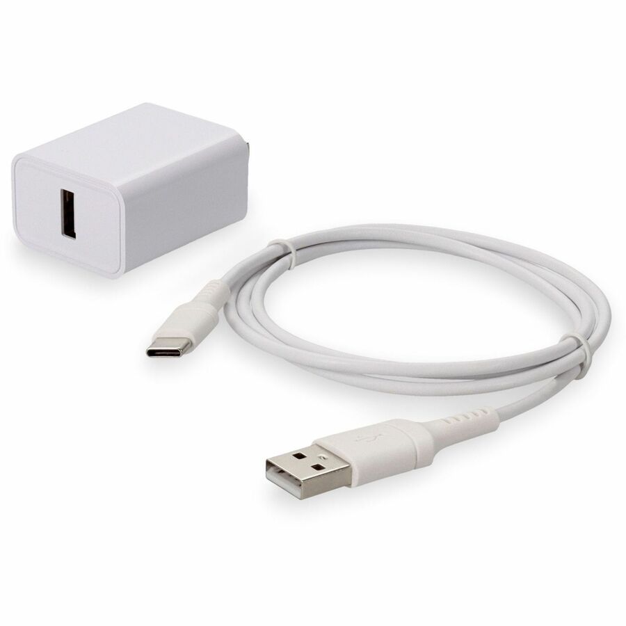 AddOn Wall Charger 1X USB-A 5V 1.8A with 1X 3FT USB-A Male to USB-C 2.0 Cable White USAC2USBC5V18A1MW-AA