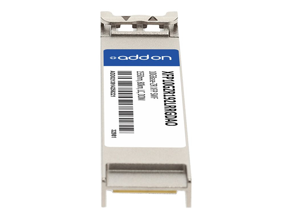 AddOn - XFP transceiver module - 10 GigE - 10GBase-ZR - LC single-mode - up to 49.7 miles - 1550 nm