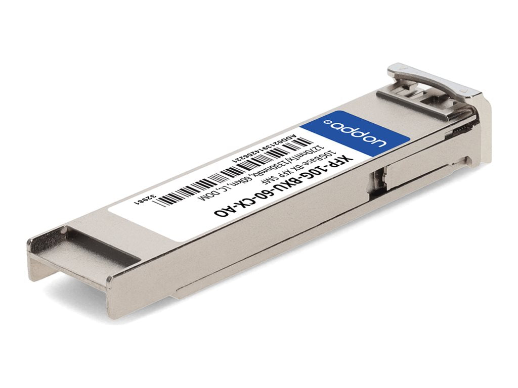 AddOn - XFP transceiver module - 10GbE - 10GBase-BX - LC single-mode - up to 37.3 miles - 1270 (TX) / 1330 (RX) nm - TAA Compliant XFP-10G-BXU-60-CX-AO