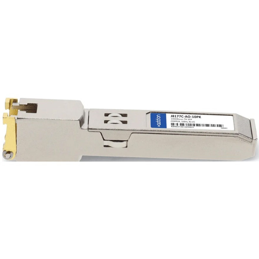 Addon 10-Pack Of Hp J8177C Compatible Taa Compliant 10/100/1000Base-Tx Sfp Transceiver (Copper, 100M, Rj-45)