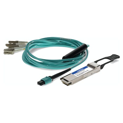 AddOn MSA and TAA Compliant 40GBase-SR4 QSFP+ Transceiver (MMF, 850nm, 2m, MPO, DOM) QSFP-40GBASE-4LC-2M-AO