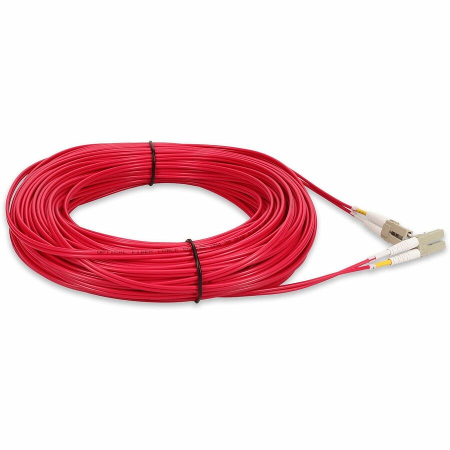 Addon Networks 40M Lc M/M Om4 Red Duplx 2-Strand Plenum Fibre Optic Cable Ofnr