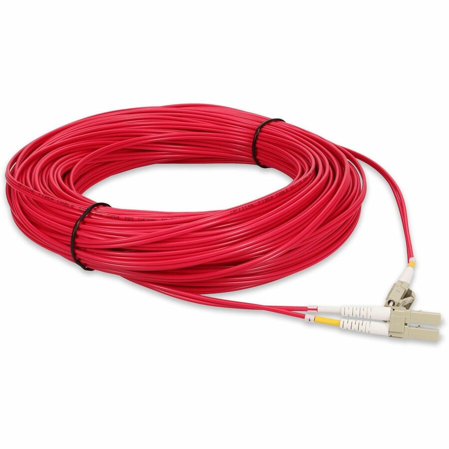 Addon Networks 40M Lc M/M Om4 Red Duplx 2-Strand Plenum Fibre Optic Cable Ofnr