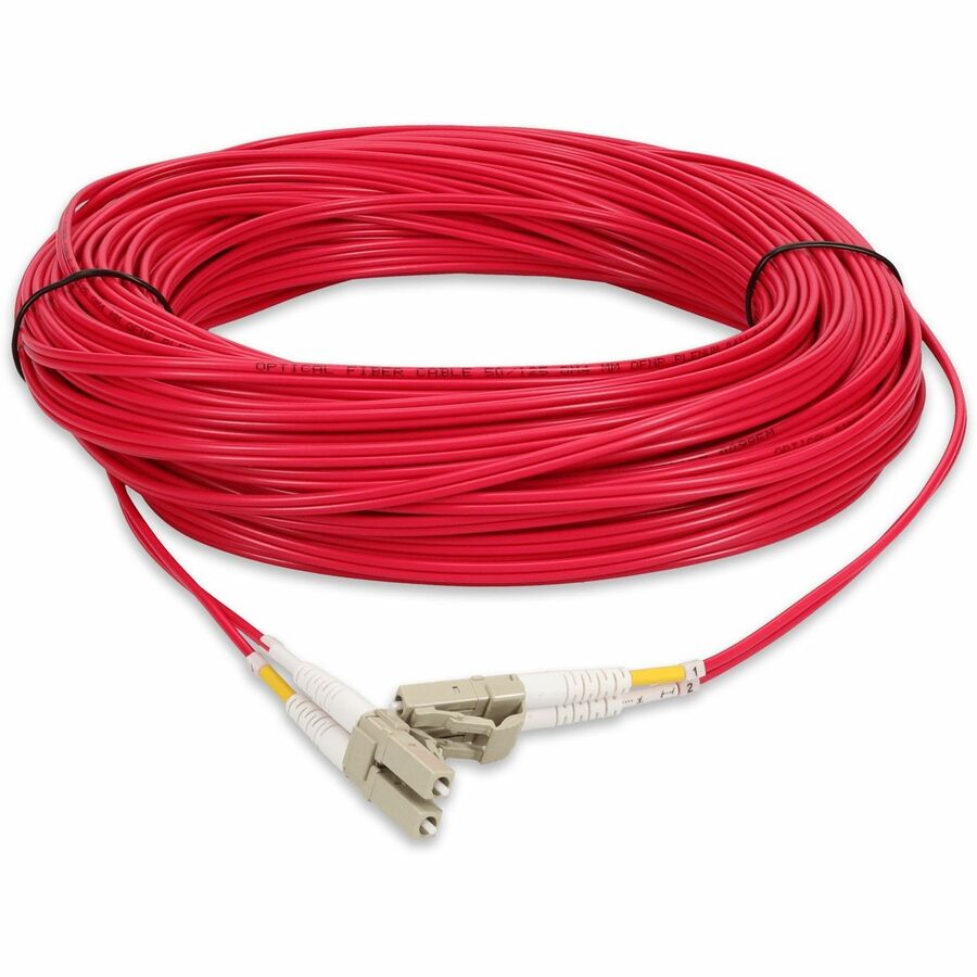 Addon Networks 40M Lc M/M Om4 Red Duplx 2-Strand Plenum Fibre Optic Cable Ofnr