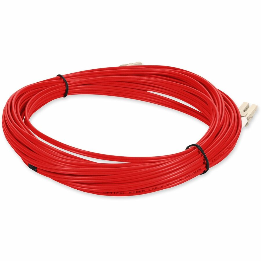 Addon Networks 8M Fiber Patch Cbl Lc M/M Om2 Red Duplx Fibre Optic Cable Ofnr