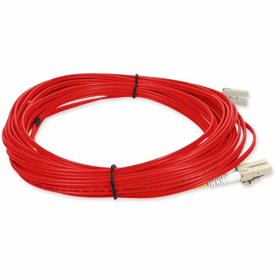 Addon Networks 8M Fiber Patch Cbl Lc M/M Om2 Red Duplx Fibre Optic Cable Ofnr