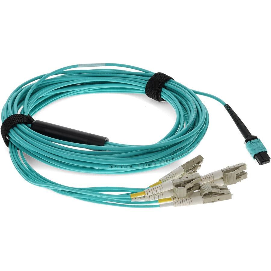 Addon Networks Add-Mpo-4Lc3M5Om4P Fibre Optic Cable 3 M 8X Lc Ofnp Om4 Aqua Colour