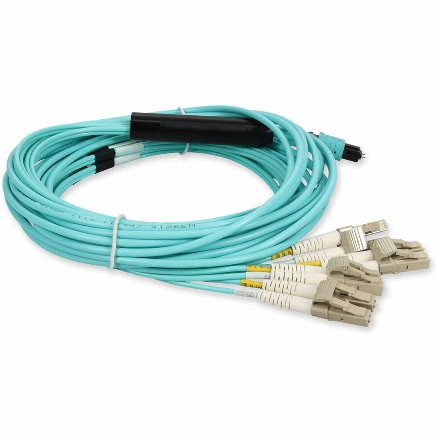 Addon Networks Add-Mpom-4Lc7M5Om4 Fibre Optic Cable 7 M Mpo 8X Lc Ofnr Om4 Aqua Colour