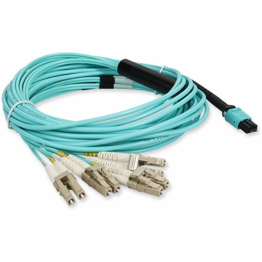 Addon Networks Add-Mpom-4Lc7M5Om4 Fibre Optic Cable 7 M Mpo 8X Lc Ofnr Om4 Aqua Colour