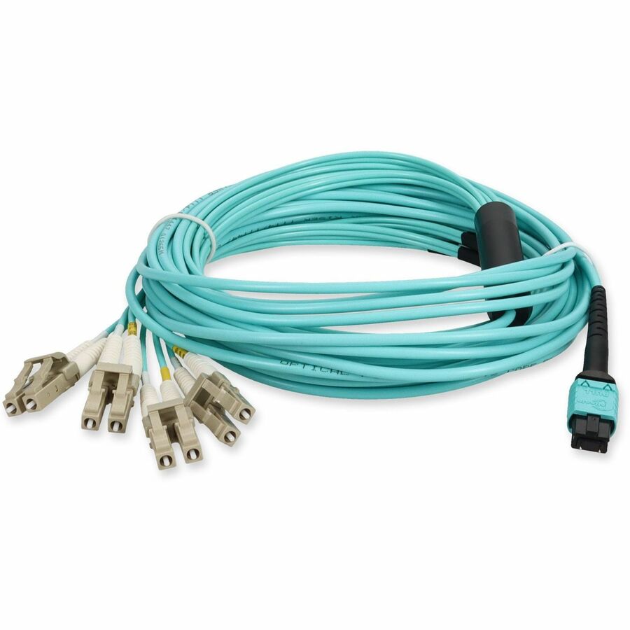 Addon Networks Add-Mpom-4Lc7M5Om4 Fibre Optic Cable 7 M Mpo 8X Lc Ofnr Om4 Aqua Colour