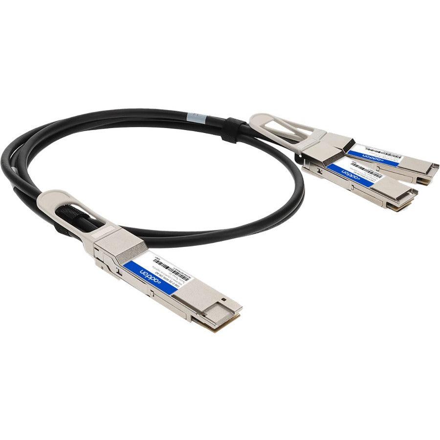 Addon Networks Cab-D-2Q-400G-2M-Ao Infiniband Cable Qsfp-Dd 2X Qsfp56 Black, Metallic