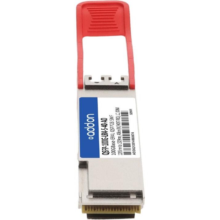 Addon Networks Cisco Qsfp-100G-Lr4-S-40 Compatible Taa Compliant 100Gbase-Er4L Qsfp28 Transceiver (Smf, 1295Nm To 1309Nm, 40Km (W/Host Fec), Lc, Dom)