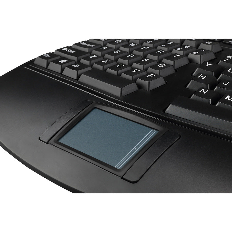 Adesso 2.4Ghz Wireless Ergonomic Touchpad Keyboard