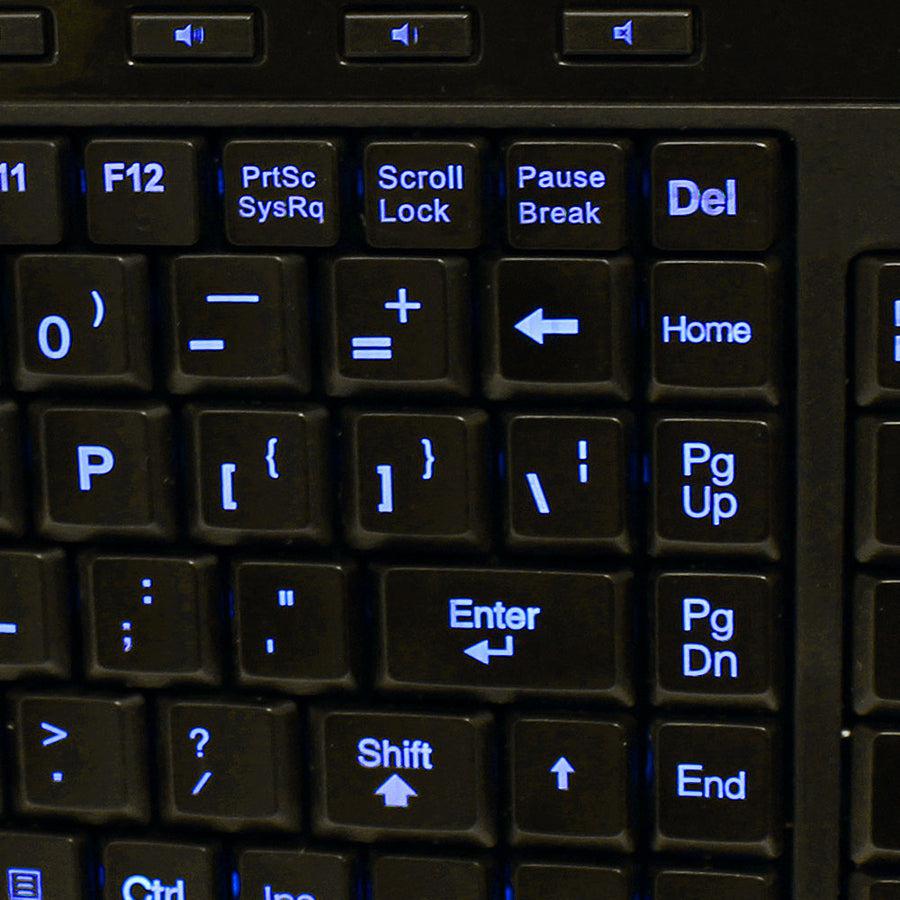 Adesso 3-Color Illuminated Compact Multimedia Keyboard AKB-120EB