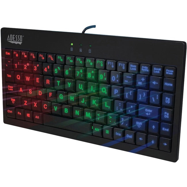 Adesso 3-Color Illuminated Mini Keyboard AKB-110EB