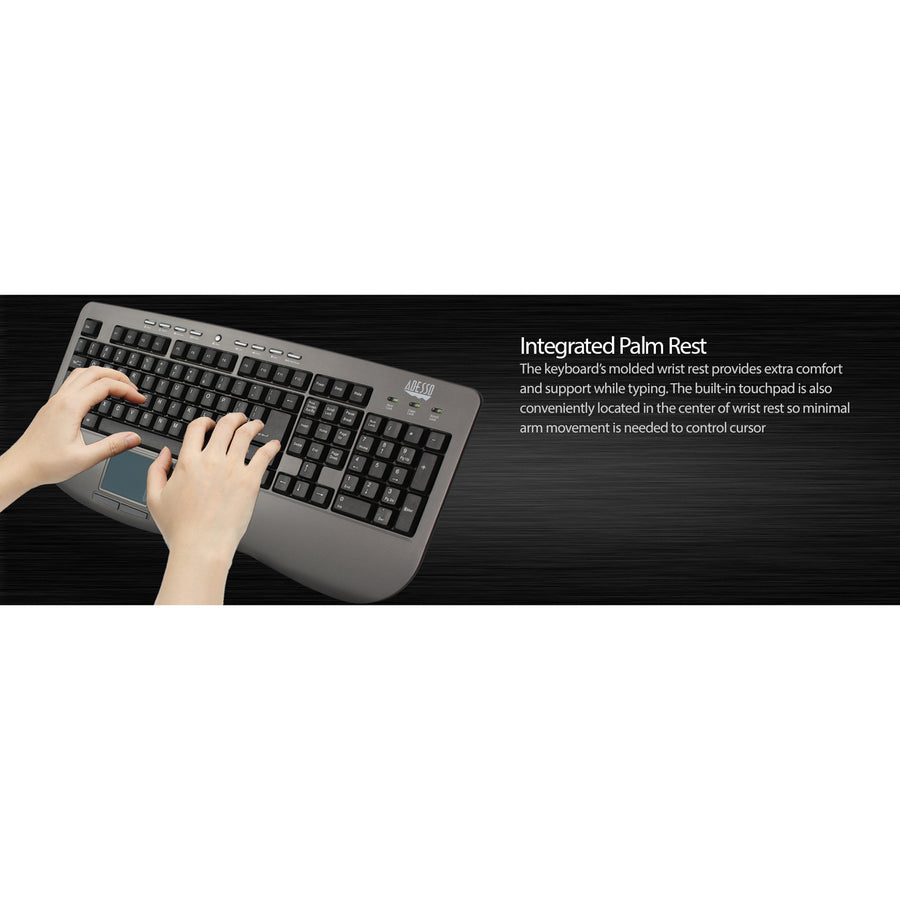 Adesso Akb-430Ug Win-Touch Pro Desktop Keyboard With Glidepoint Touchpad