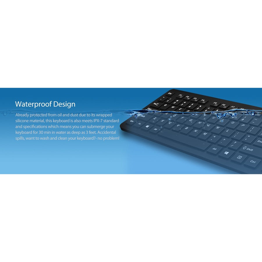 Adesso Antimicrobial Waterproof Desktop Keyboard