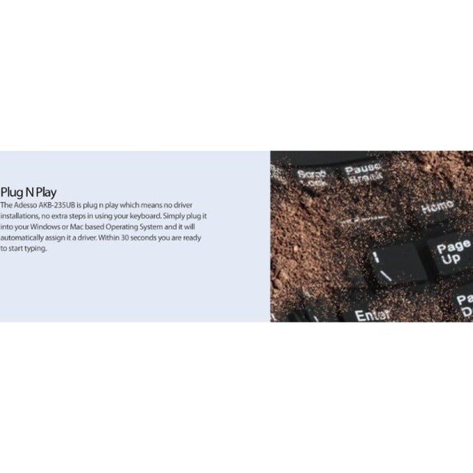 Adesso Antimicrobial Waterproof Desktop Keyboard