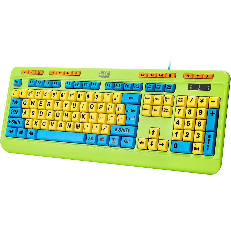 Adesso Antimicrobial Wired Kids Keyboard And Mouse Combo