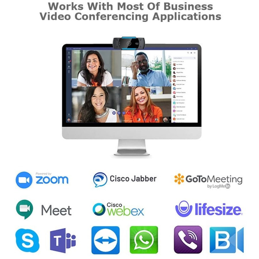 Adesso CyberTrack H5 1080P Webcam - 2.1 Megapixel - 30 fps - USB 2.0 - Auto Focus - Built-In MIC - Tripod Mount - Privacy Shutter Cover CYBERTRACKH5