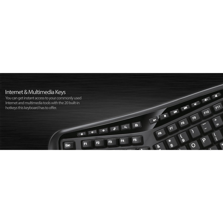 Adesso Desktop Ergonomic Smart Card Reader Keyboard (TAA Compliant)