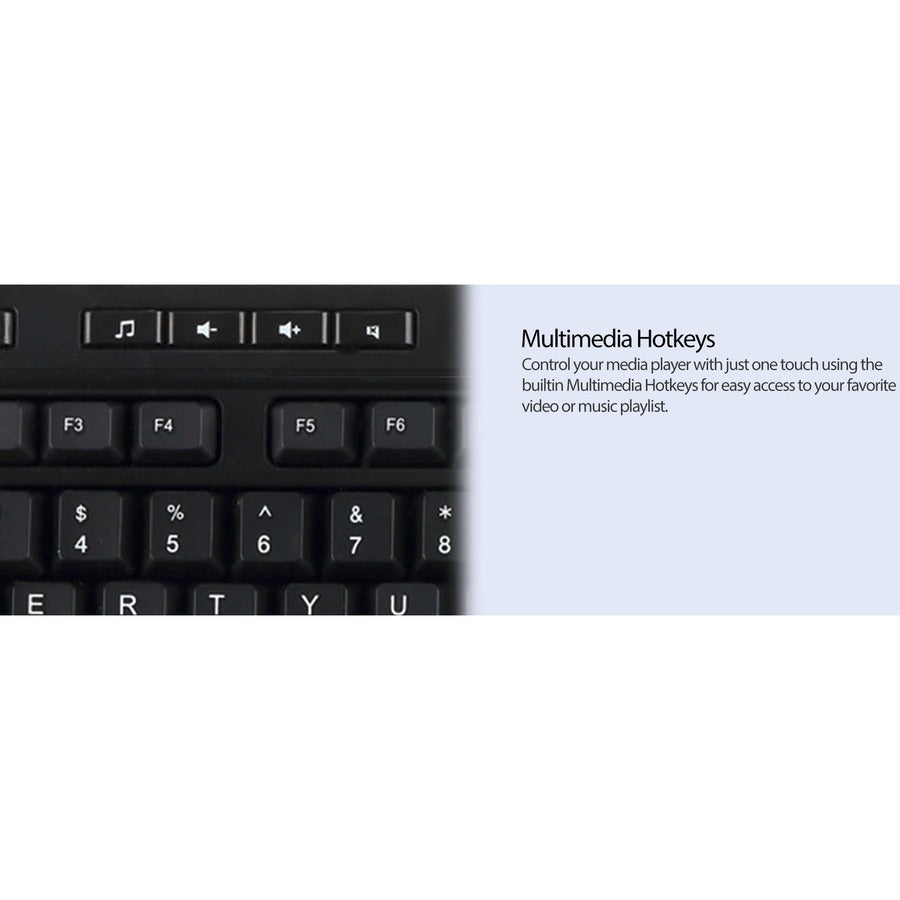 Adesso Multimedia Desktop Keyboard with 3-Port USB Hub AKB-132HB