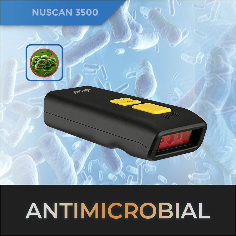 Adesso NUSCAN3500 Wireless 2D Barcode Scanner Antimicrobial Waterproof
