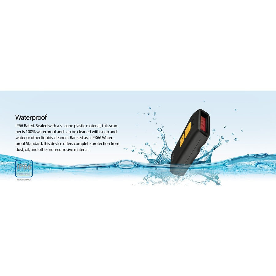 Adesso NuScan 3500TB Bluetooth Antimicrobial Waterproof 2D Barcode Scanner