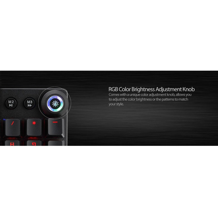 Adesso RGB Programmable Mechanical Gaming Keyboard with Detachable Magnetic Palmrest AKB-650EB