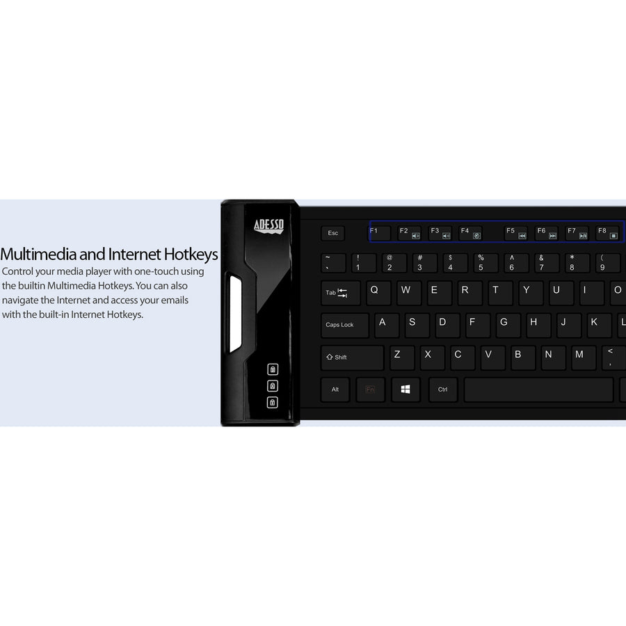 Adesso Slimtouch 232 Antimicrobial Waterproof Flex Keyboard (Full Size)