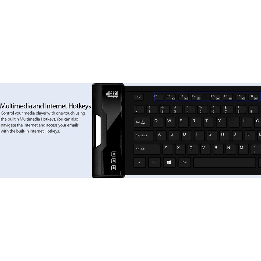 Adesso Slimtouch 232 Antimicrobial Waterproof Flex Keyboard (Full Size)