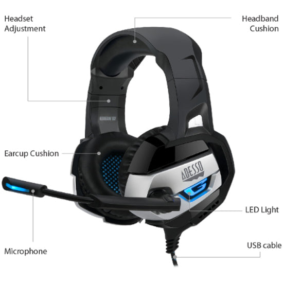Adesso Stereo USB Gaming Headset with Microphone XTREAM G2