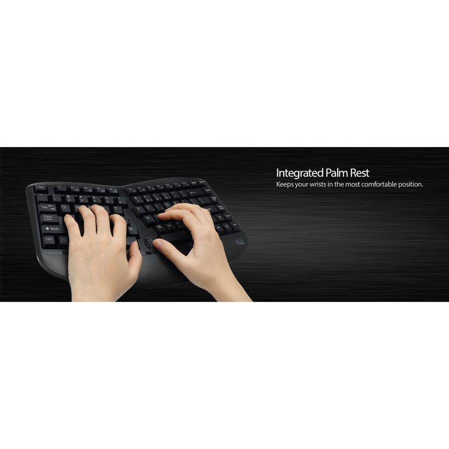 Adesso Tru-Form Wireless Ergo Mini Keyboard & Mouse WKB-1150CB