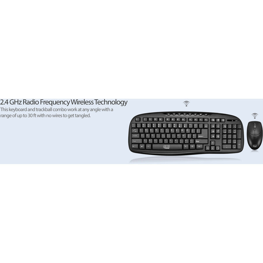Adesso WKB-1330CB - 2.4 GHz Wireless Desktop Keyboard and Mouse Combo