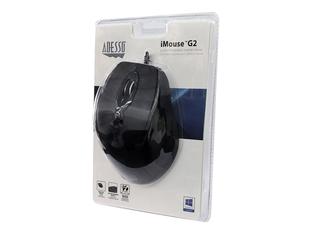 Adesso iMouse G2 - Mouse - ergonomic - right-handed - optical - 6 buttons - wired - USB IMOUSEG2