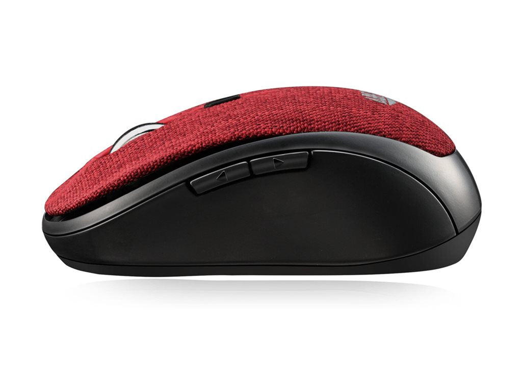 Adesso iMouse S80 - Mouse - right and left-handed - optical - 6 buttons - wireless - 2.4 GHz - USB wireless receiver - red IMOUSES80R