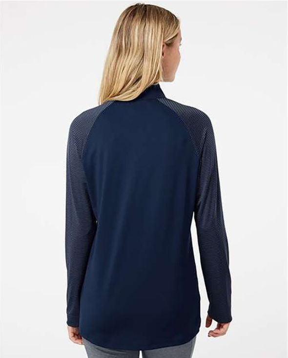 Adidas® Women's Stripe Block Quarter-Zip Sweatshirt – Bold Style and Comfort with a Sporty Edge