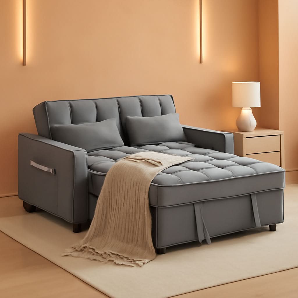 Adjustable Backrest Sleeper Sofa Bed With Pull Out