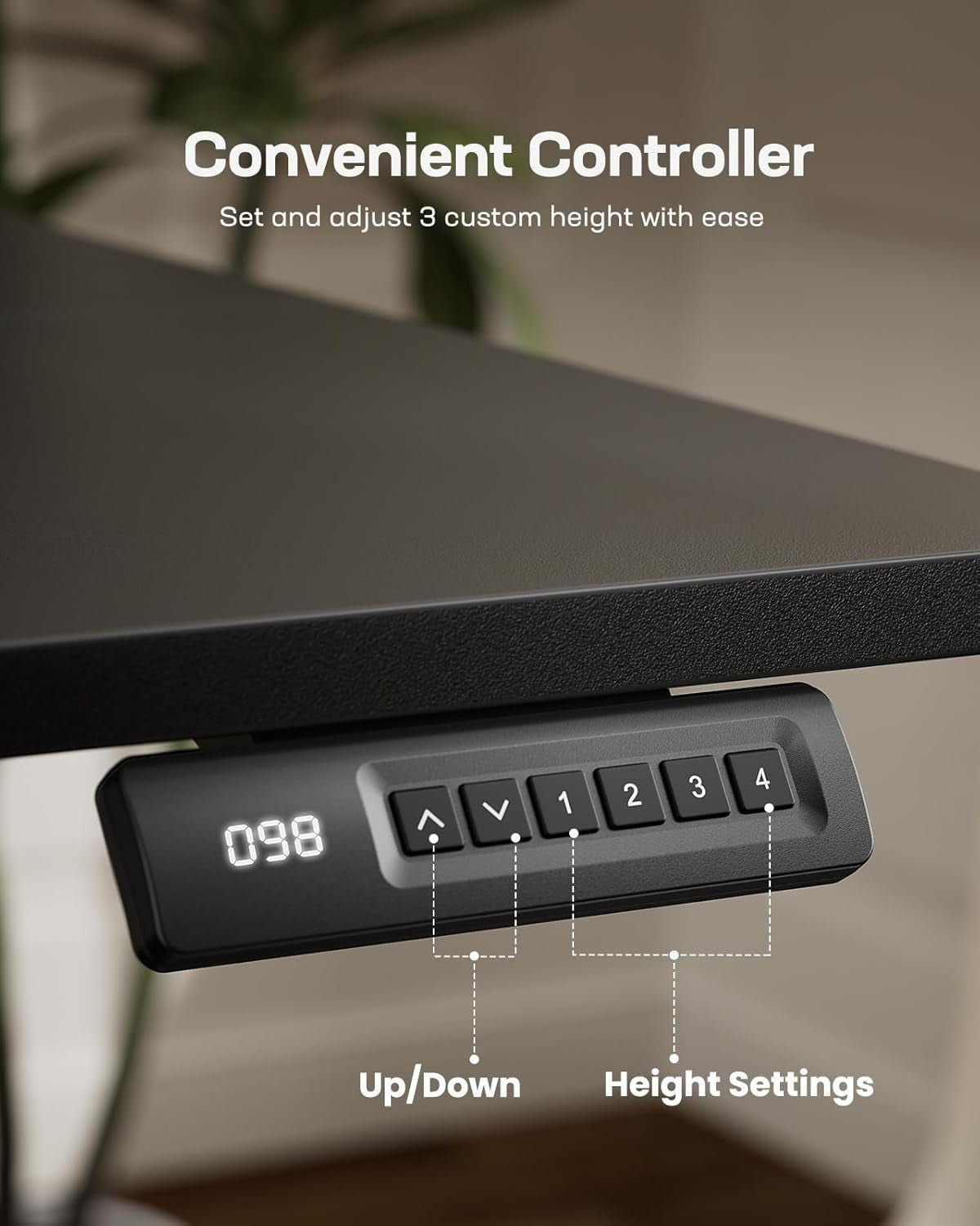 Adjustable Height Electric Standing Desk with Memory Presets